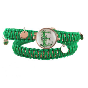 DOPPIOPUARINO bracciale oro madreperla personalizzato verde