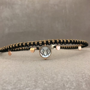 TAJANI CHOKER CON CUORE E INIZIALI AA IN NERO