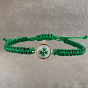TAJANI BRACCIALE PERSONALIZZATO CON QUADRIFOGLIO VERDE