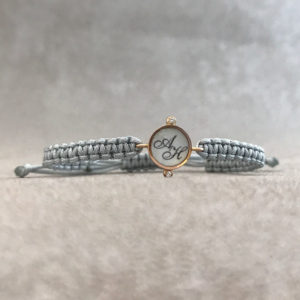 TAJANI BRACCIALE MICROPOIS PERSONALIZZATO CON INIZIALI AH GRIGIO