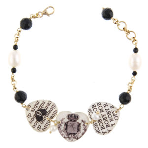 TAJANI BRACCIALE TRE CUORI AGATA NERA