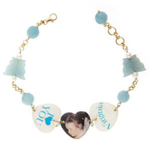 TAJANI BRACCIALE TRE CUORI AVENTURINA AZZURRA