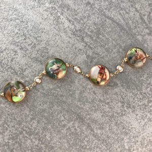 TAJANI BRACCIALE POIS DIAMANTI CAVALLI ORO ROSA