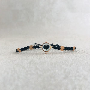 BRACCIALE IN ORO E DIAMANTI PERSONALIZZATO CON CUORE NERO