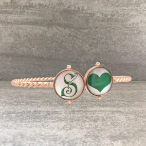 TAJANI BRACCIALE SCHIAVA CUORE E LETTERA S IN VERDE