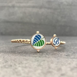 TAJANI BRACCIALE SCHIAVA PERSONALIZZATO CON LOGO FOGLIA E LETTERA B