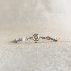 TAJANI BRACCIALE PERSONALIZZATO CON STELLA DI DAVIDE IN COLOR GRIGIO